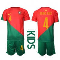 Maglie da calcio Portogallo Ruben Dias #4 Prima Maglia Bambino Mondiali 2022 Manica Corta (+ Pantaloni corti)